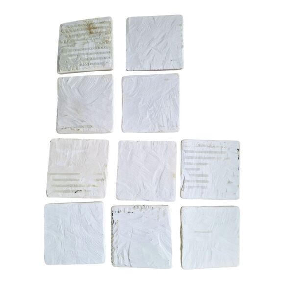 Rare 3D Porcelain Tiles Crafters Lot of 10 Flowers 4 x 4 Vintage 1980s - Picture 5 of 11